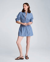 Kenneth Cole Smocked Dolman Sleeve Mini Shirt Dress