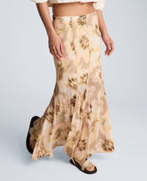 Kenneth Cole Mesh Pull On Godet Fit and Flare Maxi Skirt