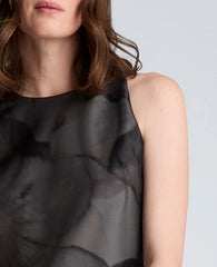 Kenneth Cole Sheer Overlay Crewneck Mini A-Line Dress