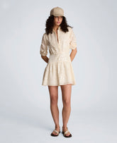 Kenneth Cole Curved Yoke Sequin Mini Long Sleeve Shirt Dress