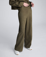 Kenneth Cole Faux Suede Pull On Wide Leg Pant