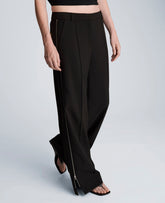 Kenneth Cole Fly Front High Rise Wide Leg Zipper Pintuck Pant