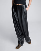 Kenneth Cole High Rise Fly Front Double Pleat Wide Leg Pant