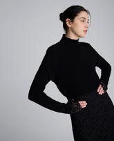 Kenneth Cole Merino Wool Cropped Mockneck Sweater