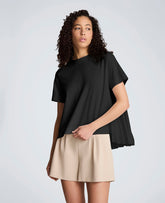 Kenneth Cole Shop Pleated Asymmetrical Hem Tee – Black | Kenneth Cole