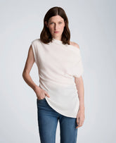 Kenneth Cole Asymmetrical Drape Neck Top