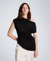 Kenneth Cole Asymmetrical Drape Neck Top