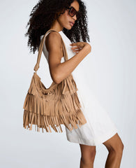 Kenneth Cole Fringe Slouch Hobo Bag