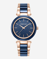 Kenneth Cole Shop Women’s Two-Tone Blue Ceramic Bracelet Watch | KC