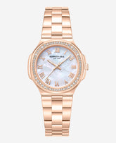 Kenneth Cole Classic Crystal Lined Outer Dial Rose Gold Bracelet Watch