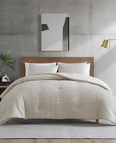Kenneth Cole Shop Textured Beige Comforter Set – Serenity Collection | KC