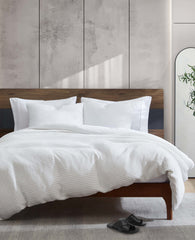 Kenneth Cole Shop Reversible Solid White Waffle Comforter Set | KC Home