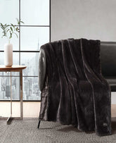 Kenneth Cole Faux Fur Solid Throw Blanket
