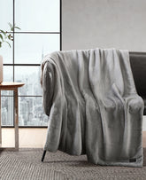 Kenneth Cole Faux Fur Solid Throw Blanket