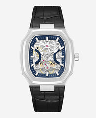 Kenneth Cole Skeleton Automatic Two-Tone Dial Leather Strap Watch