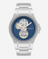Kenneth Cole Skeleton Automatic Gunmetal Dial Stainless Steel Bracelet Watch