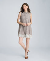 Kenneth Cole Halter Shirt Swing Dress with Lace Hem