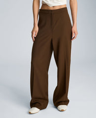 Kenneth Cole Wide Leg Pant with Side Piping – Brown/White | Kenneth Cole