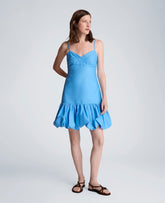 Kenneth Cole Women's Sweetheart Bubble Flounce Mini Dress, Lake Blue