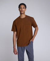 Kenneth Cole Shop Oversized Tee: Brown Crewneck, Stretch Cotton | KC