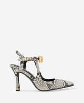 Kenneth Cole Romi Snake Print Hardware Ankle Slingback Heel