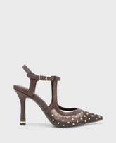 Kenneth Cole Shop Romi Brown Mesh Stud Slingback Heel | Kenneth Cole