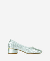 Kenneth Cole Birdie Silver Woven Metallic Leather Pump | Kenneth Cole