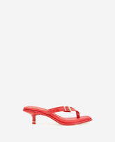 Kenneth Cole Gillie Red Lizard Kitten Heel Buckle Sandal | Kenneth Cole