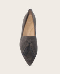 Kenneth Cole Glova Embossed Suede Tassel Heel – Chocolate | Gentle Souls
