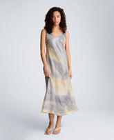 Kenneth Cole Printed Sequin Mesh Maxi Slip Dress