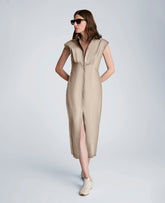 Kenneth Cole Bodice Pleat Midi Shirt Dress