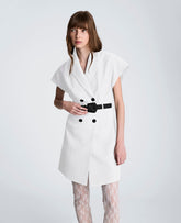 Kenneth Cole Mini Trench Jacket Dress – Natural White/Black | Kenneth Cole