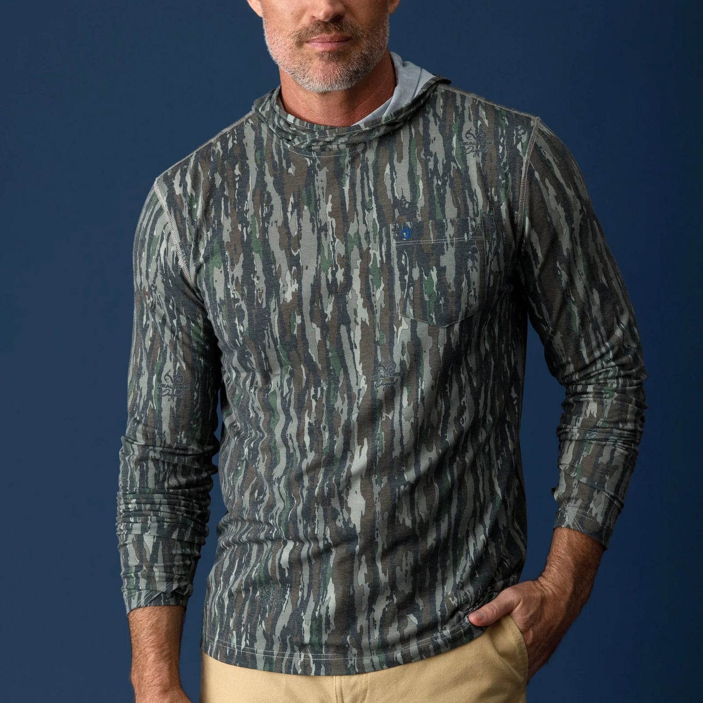 Realtree Duck Head Long Sleeve Windward Performance Hooded Camo T-Shirt - Realtree Original