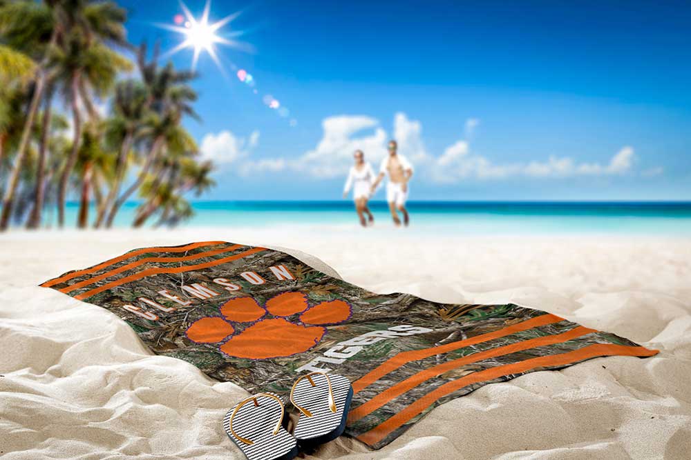 Realtree Northwest NCAA Clemson Tigers Camo Beach Towel - Realtree EDGE