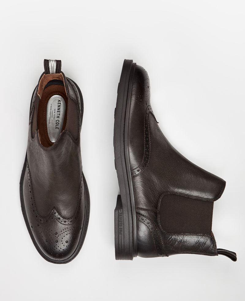 Kenneth Cole Frank Double Gore Wingtip Chelsea Boot
