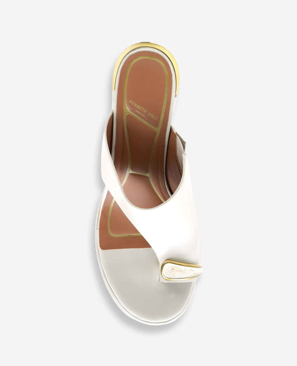 Kenneth Cole Syndika Leather Stone Toe Ring Heeled Sandal