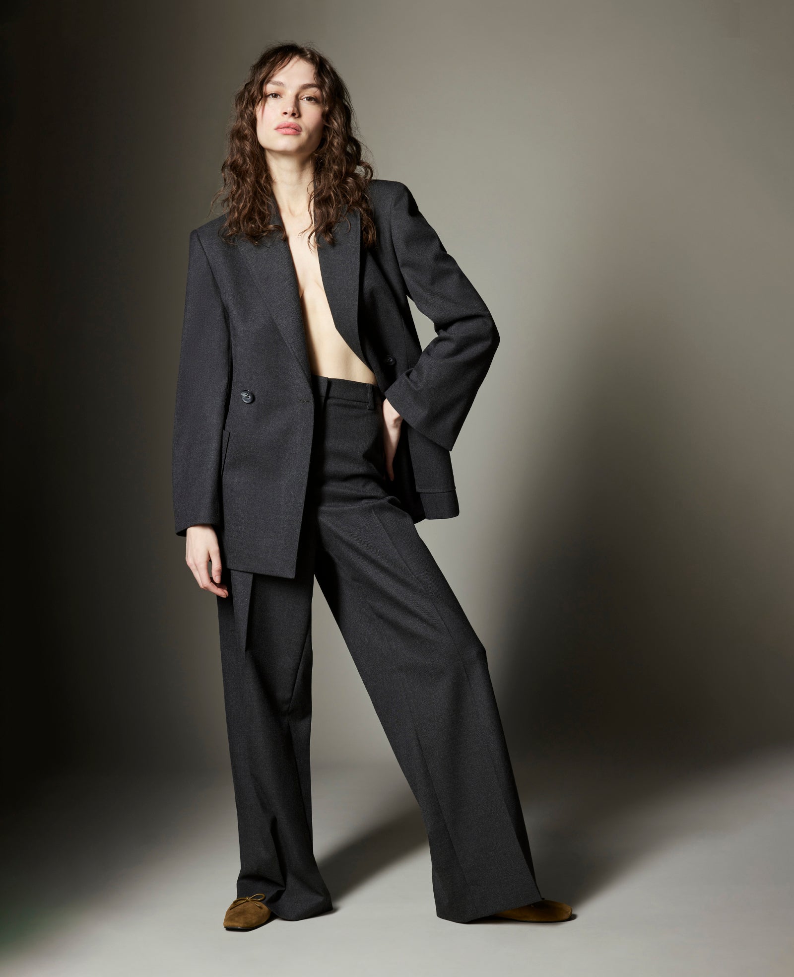 Kenneth Cole Flannel Double Breasted Jacket