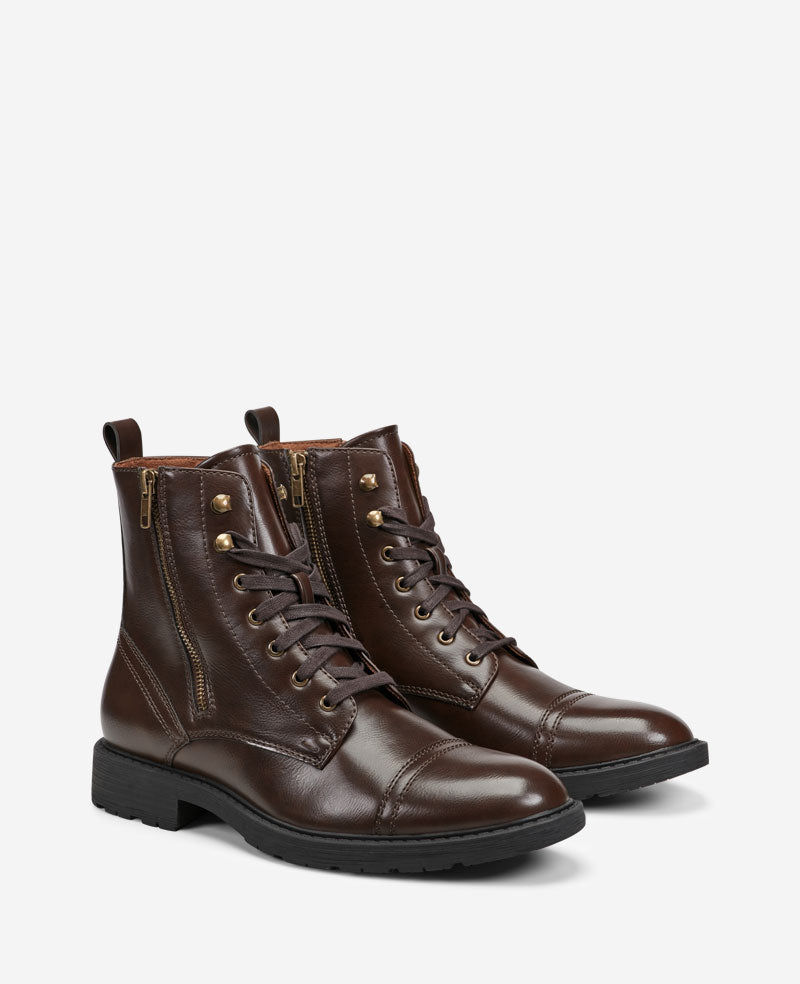 Kenneth Cole REACTION Captain Combat Boot – Brown Zip | Kenneth Cole