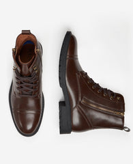 Kenneth Cole REACTION Captain Combat Boot – Brown Zip | Kenneth Cole