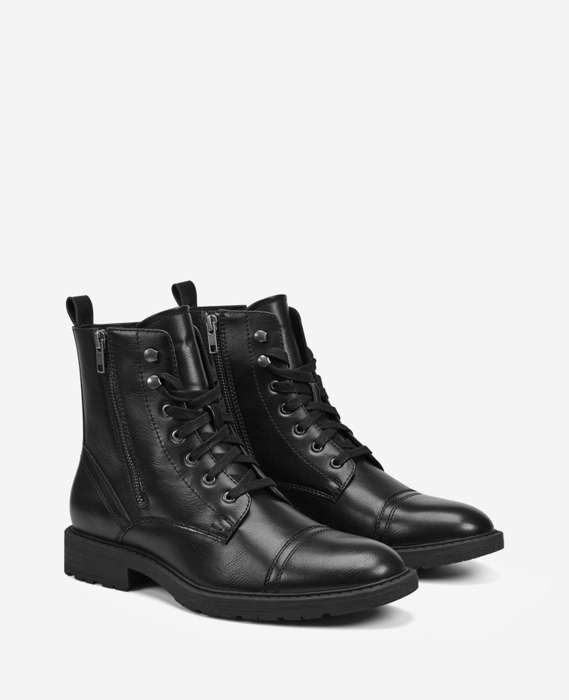 Kenneth Cole REACTION Captain Combat Boot – Black Zip | Kenneth Cole