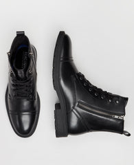 Kenneth Cole REACTION Captain Combat Boot – Black Zip | Kenneth Cole