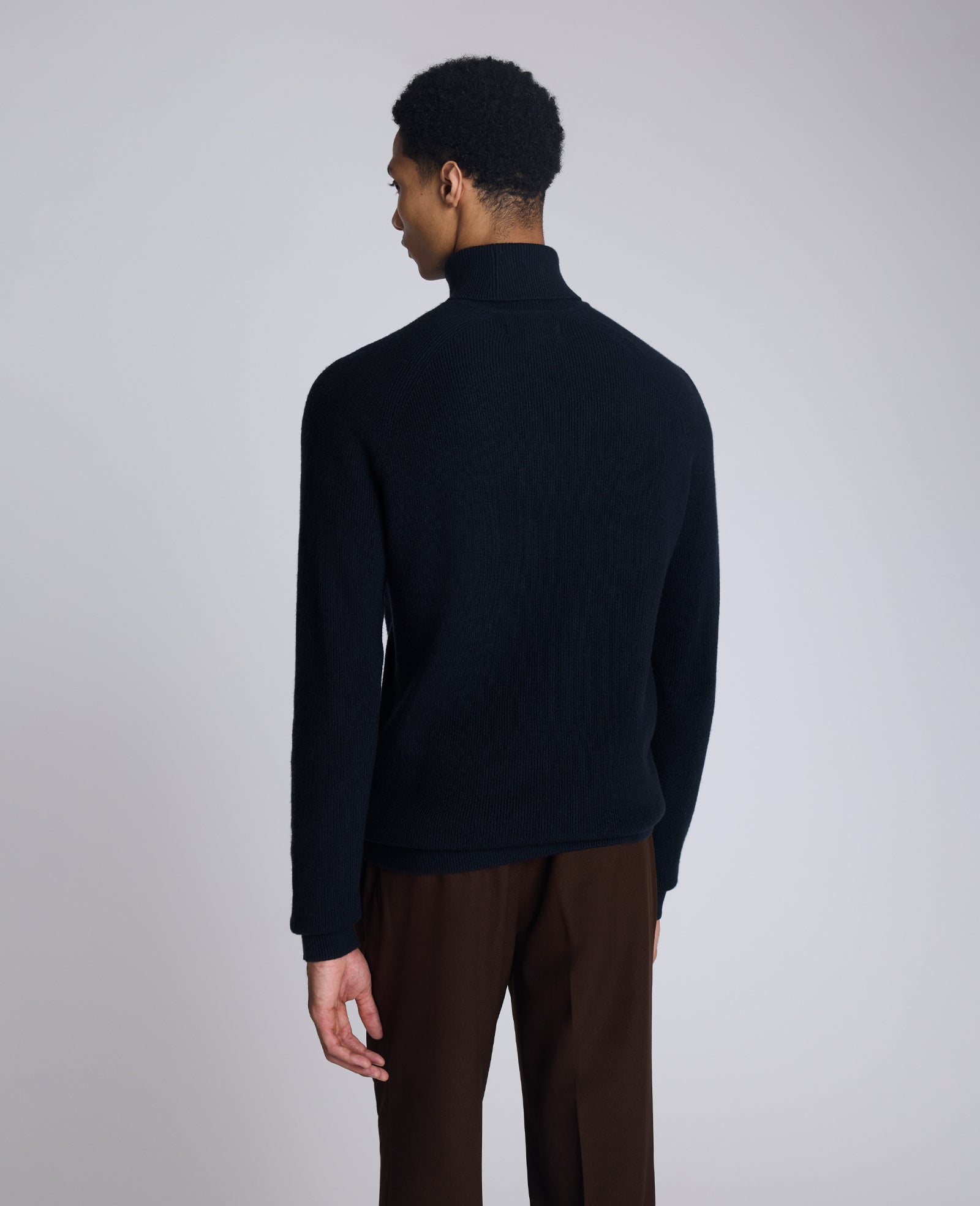 Kenneth Cole Foldover Turtleneck Sweater: Black Ribbed | Kenneth Cole