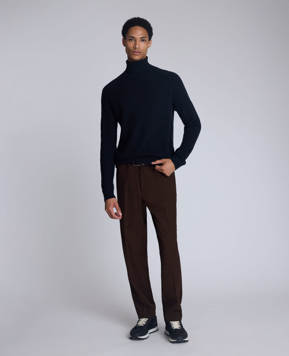 Kenneth Cole Foldover Turtleneck Sweater: Black Ribbed | Kenneth Cole