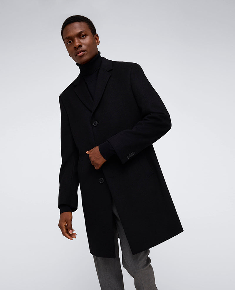 Kenneth Cole Shop Classic Fit Black Overcoat for Men | Kenneth Cole