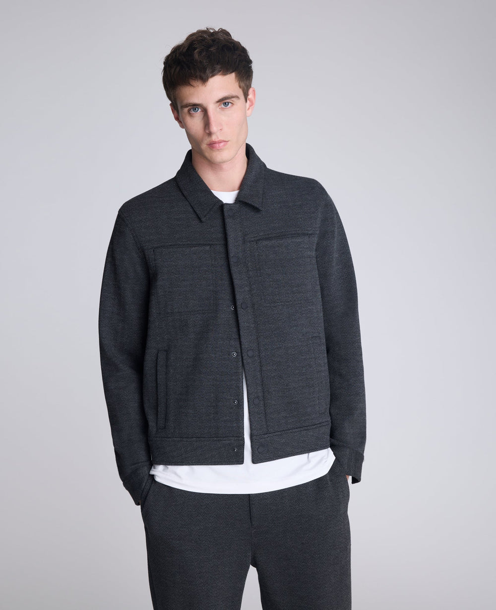 Kenneth Cole Trucker Jacket: Charcoal Mix, Soft Stretch | Kenneth Cole