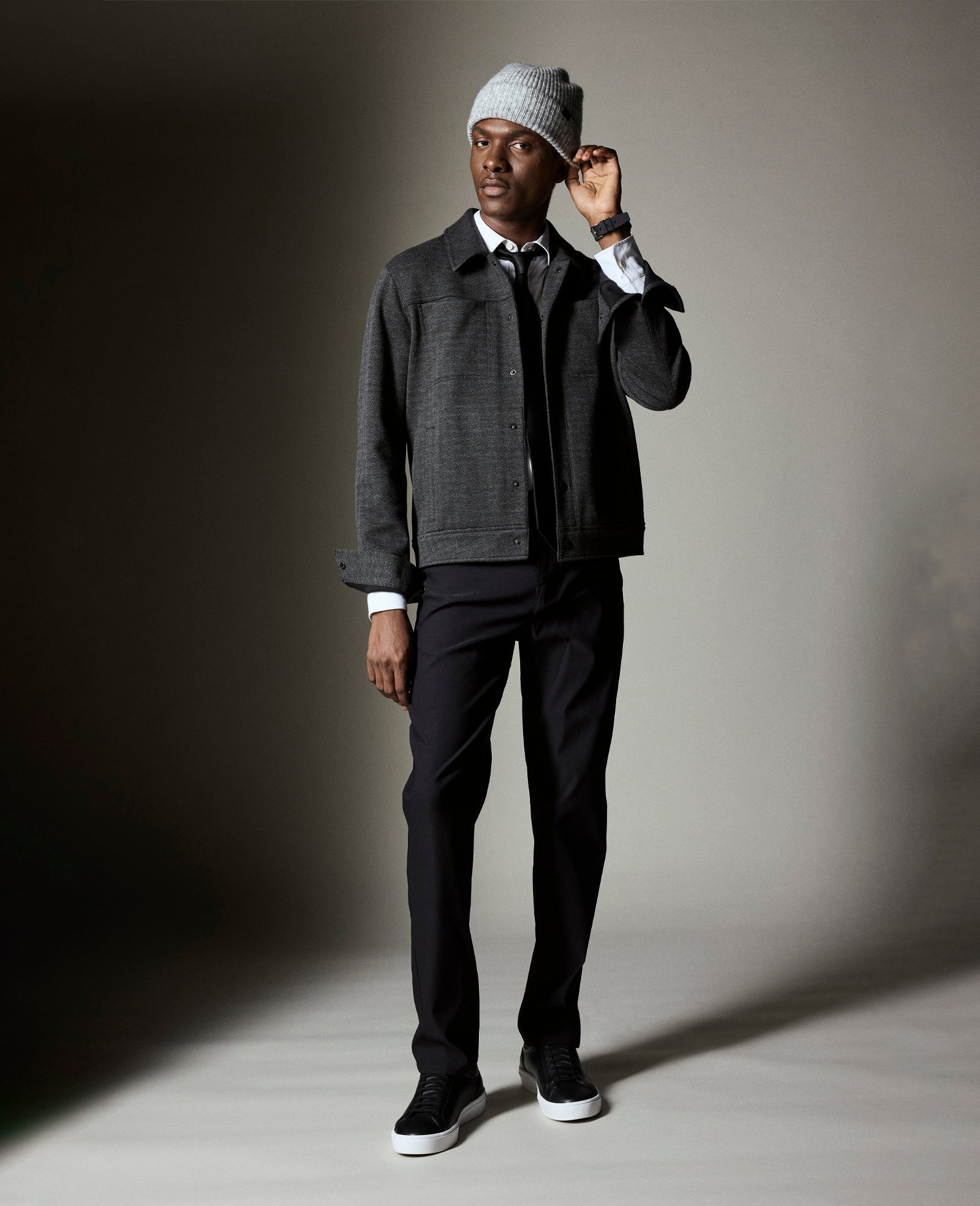 Kenneth Cole Trucker Jacket: Charcoal Mix, Soft Stretch | Kenneth Cole