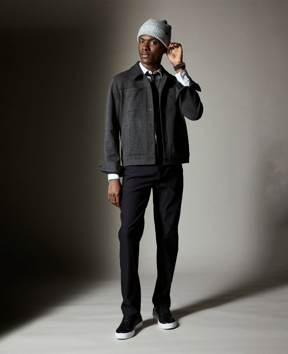 Kenneth Cole Trucker Jacket: Charcoal Mix, Soft Stretch | Kenneth Cole