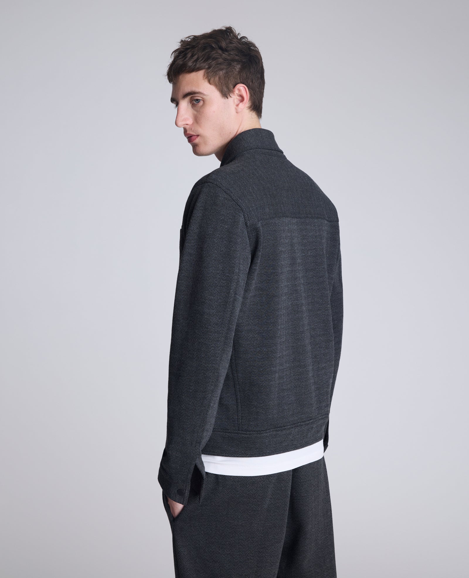 Kenneth Cole Trucker Jacket: Charcoal Mix, Soft Stretch | Kenneth Cole