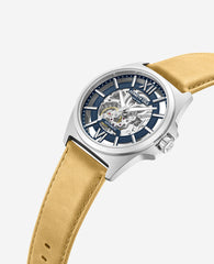 Kenneth Cole Men's Skeleton Automatic Watch with Tan Leather Strap | KC