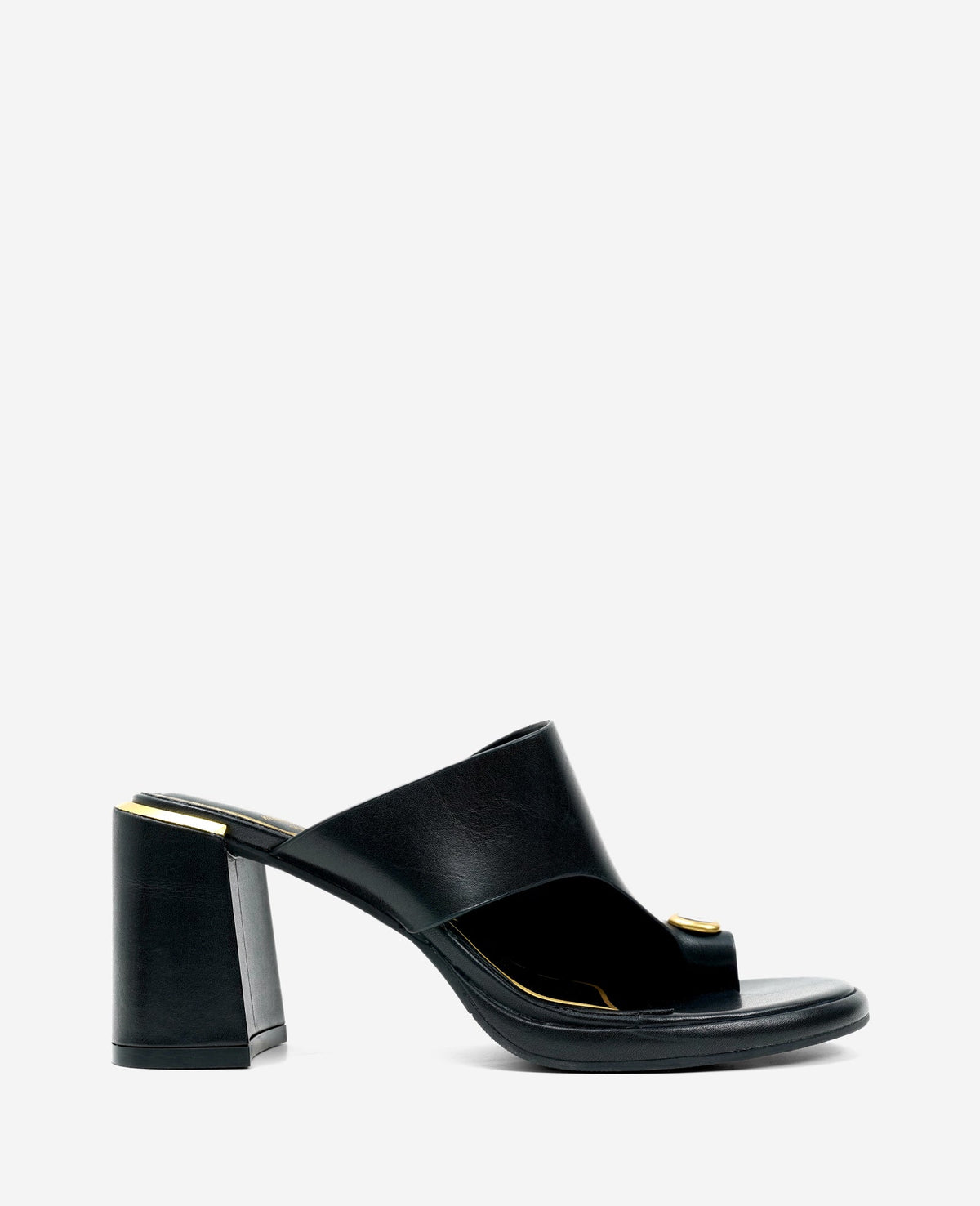 Kenneth Cole Syndika Leather Stone Toe Ring Heeled Sandal